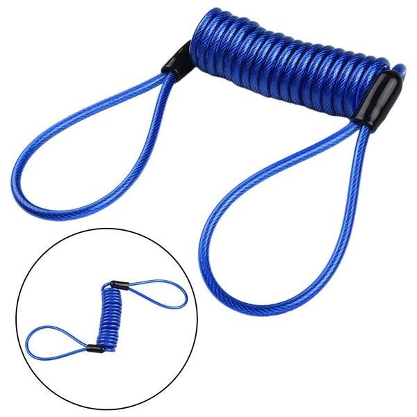 1* Disc Lock Reminder Cable Helmet Disc Brake Lock Blue Security Cable Coil