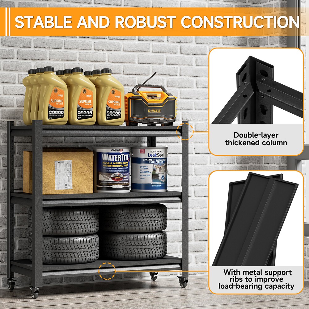 Garage Shelving Unit Rolling Tool Storage Shelves Metal Organizer Rack Kitchen