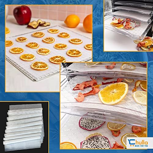 10 Pack Silicone Dehydrator Sheets Non-Stick Mesh Dehydrator Tray Liner, 14Inch