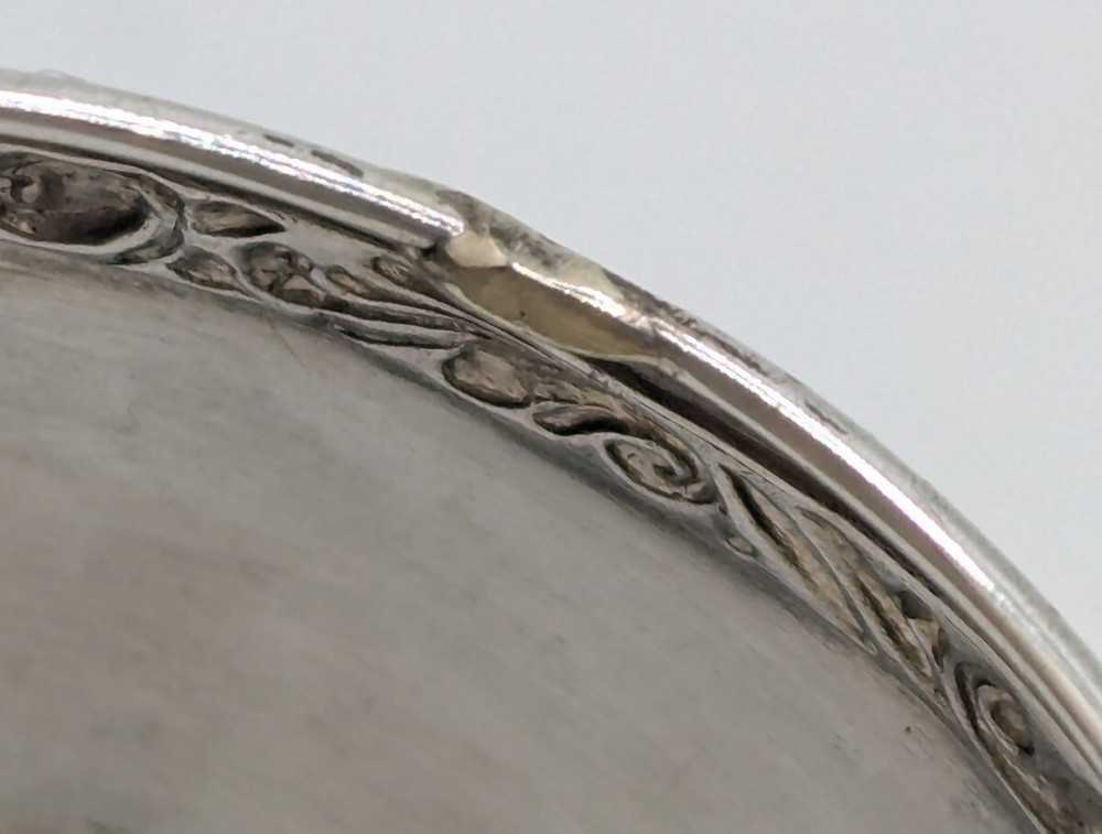 Danish 830 Silver Napkin Ring, minor repair