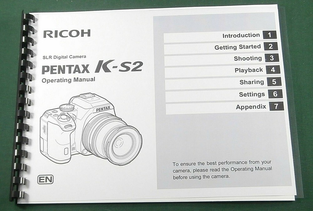 Ricoh Pentax KS-2 Operating Manual: 148 Pages & Protective Covers!