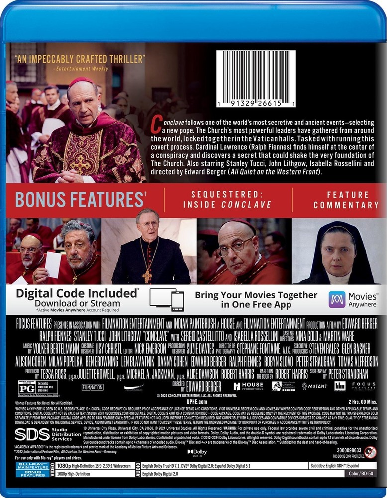 Conclave - Blu-ray + Digital Blu-ray NEW