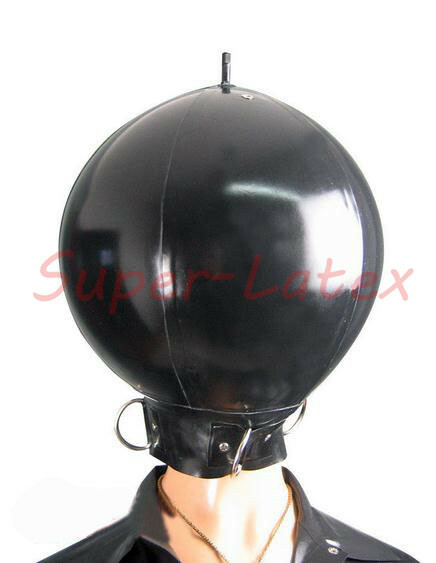 934 Latex inflatable mask full cover with D ring customized