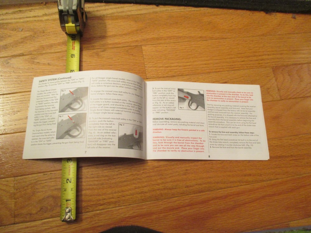 Stoeger Single Barrel Classic & Hunter Models Shotgun Owners Manual