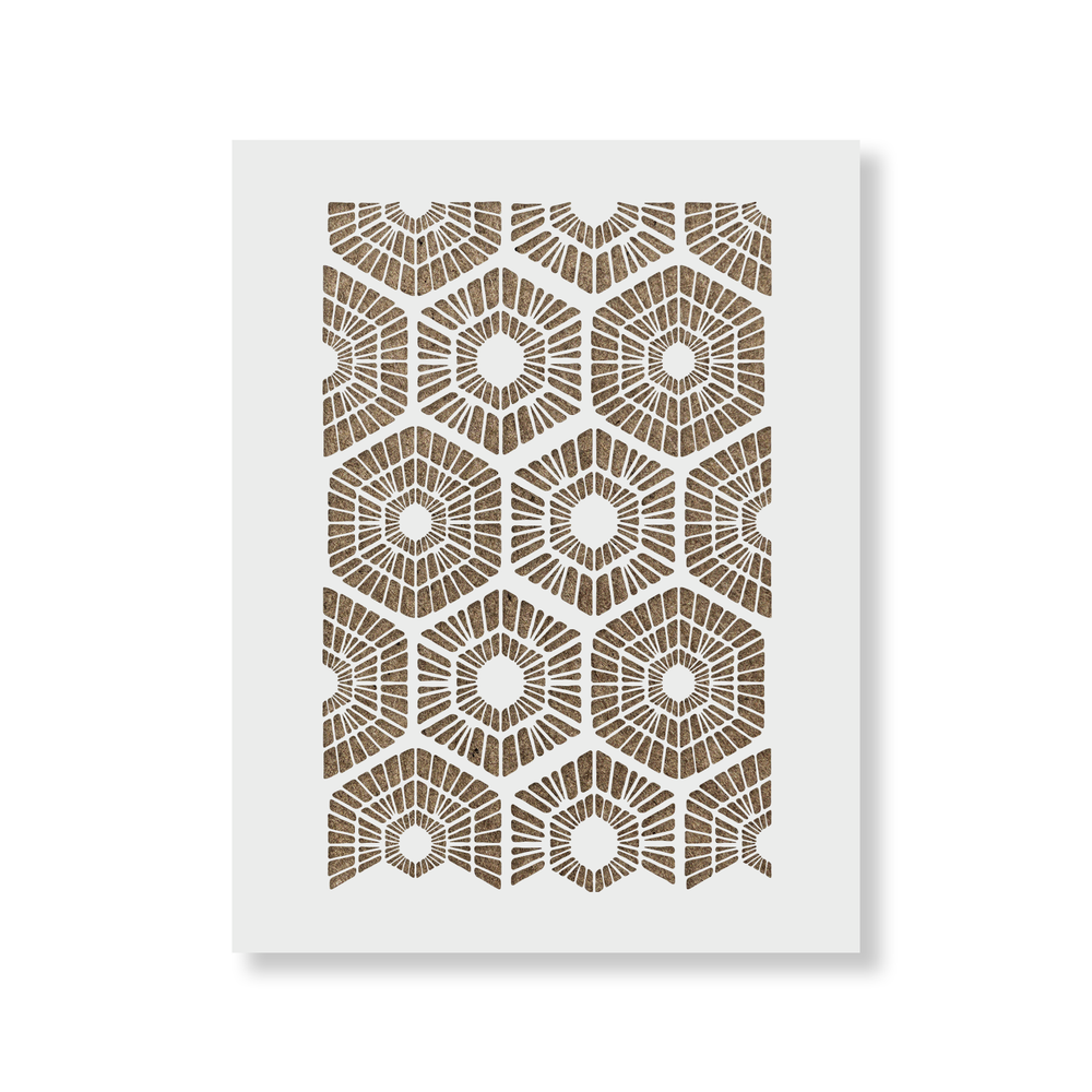 Scandinavian Geometric Pattern Wall Stencil - Durable & Reusable Mylar Stencils