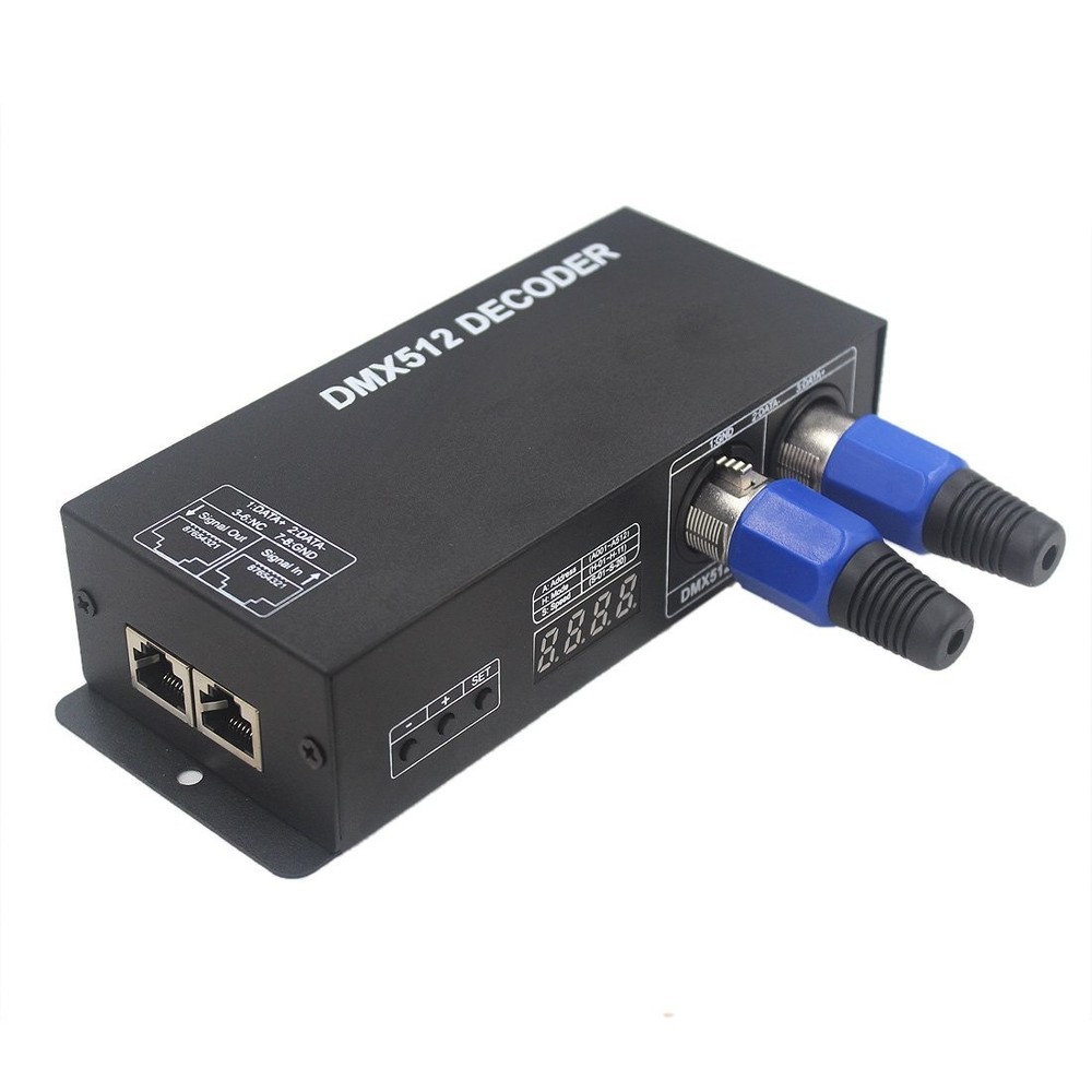 DMX512 4-Channel LED Decoder Controller 4x4A 192W DC 12V-24V for RGBW Strip