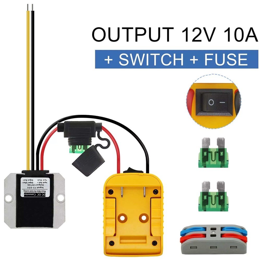 100W Step Down Converter for DeWalt 20V Power Wheels Battery Adapter DC