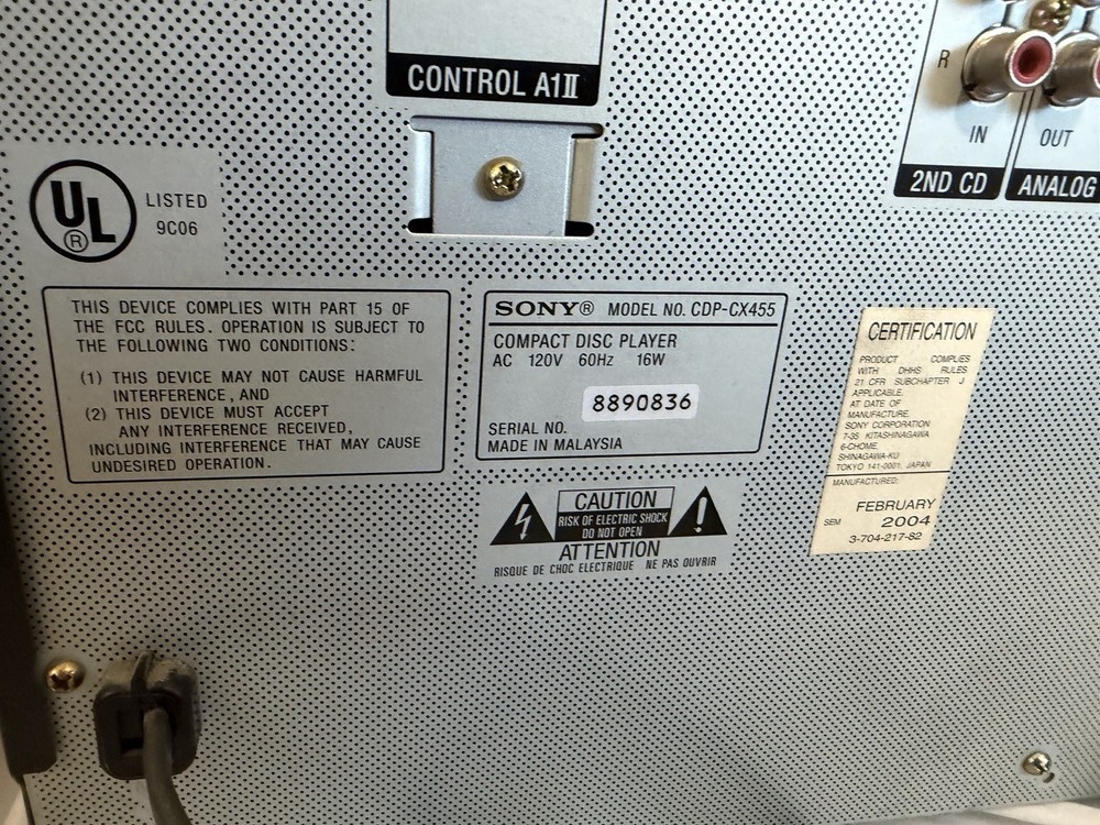 Sony CDP-CX455 Mega Storage 400-Disc Changer CD Player