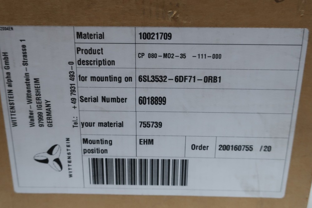 Wittenstein CP 080-M02-35-111-000 Gearbox