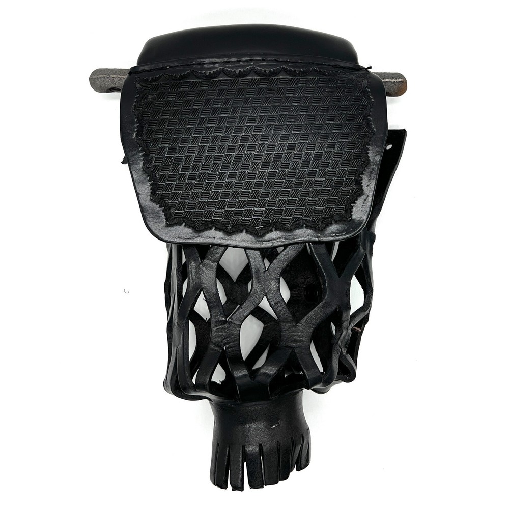 6pcs BLACK Genuine Leather Pool Table Pockets Mosaic Pattern