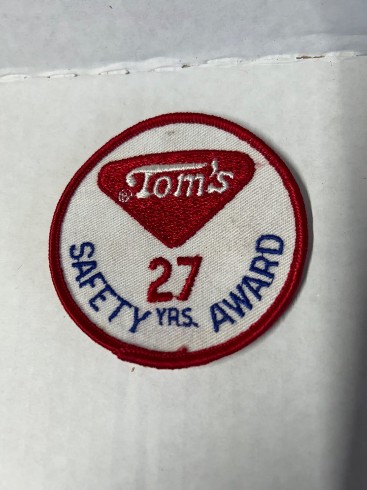 Vintage Tom's Peanuts Cloth Patch Safe 27 YRS. Driving
