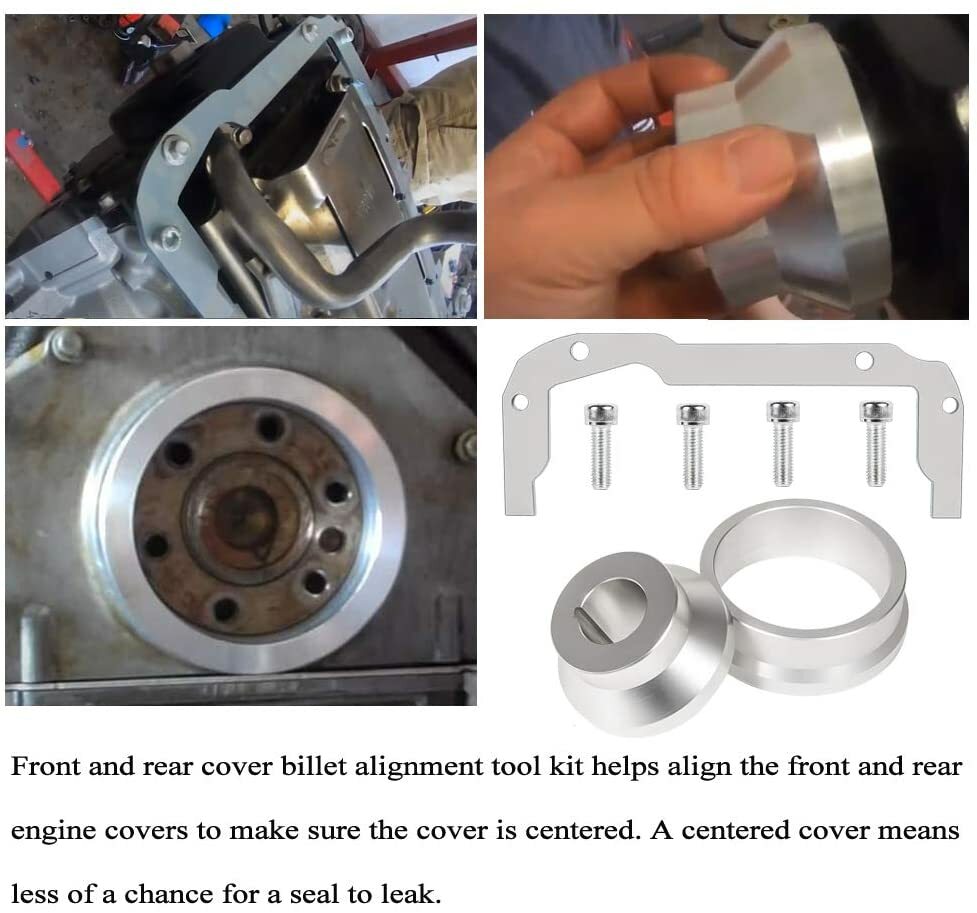 Front Rear Cover Billet & Oil Pan Alignment Tool for GM LS Engine Seal Install