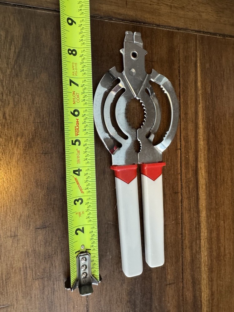 Adjustable Jar Opener Multi Lid Bottle Cap Wrench Kitchen Tool Red Handle