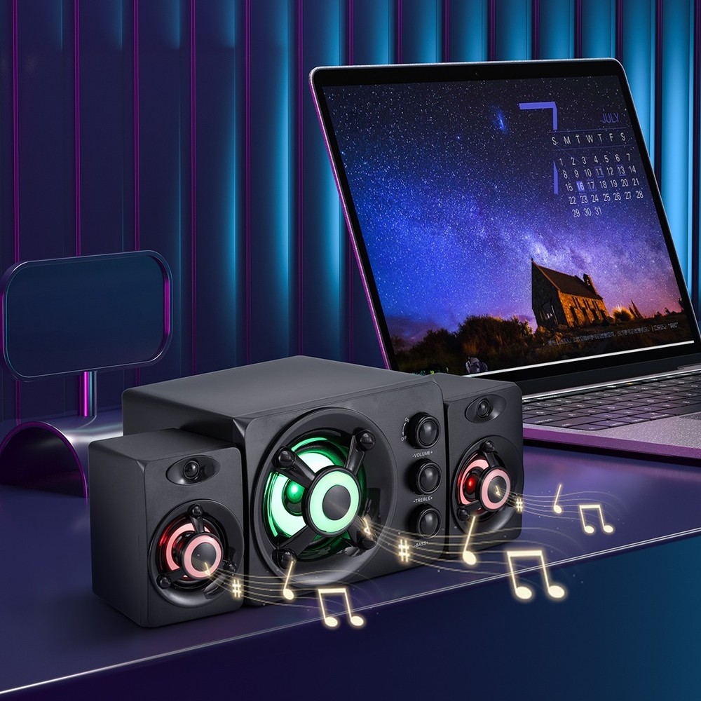 Wired Computer Speakers USB Powered Surround Sound System for Desktops & Laptops
