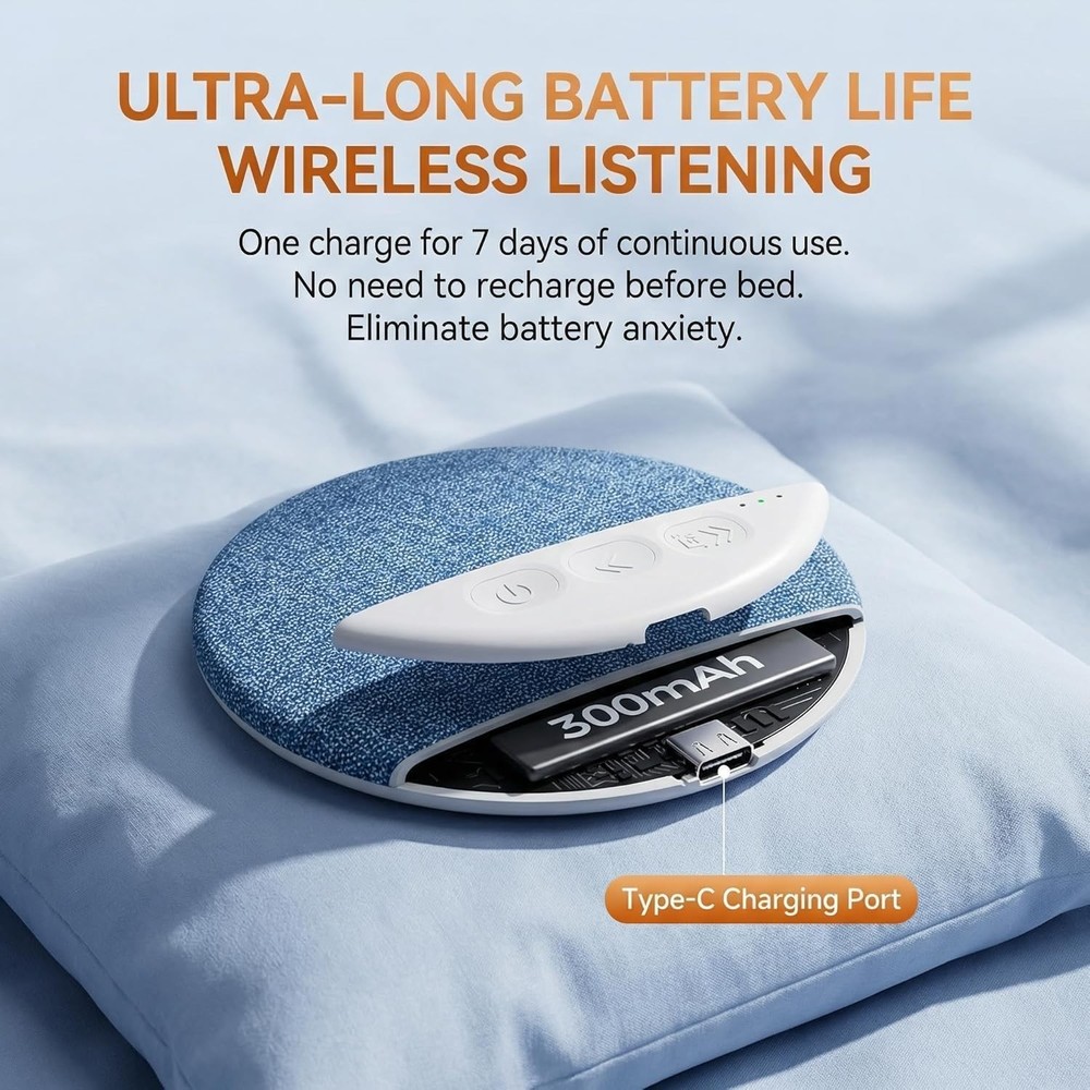 OYB Bluetooth Pillow Speaker, Mini Portable Under-Pillow SpeakerSoft Immersive S