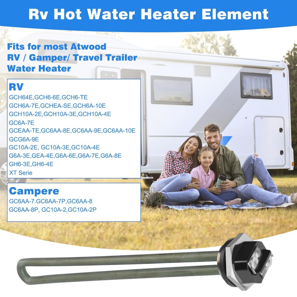 92249 RV Water Heater Element for Atwood Parts gc6aa-10e Black