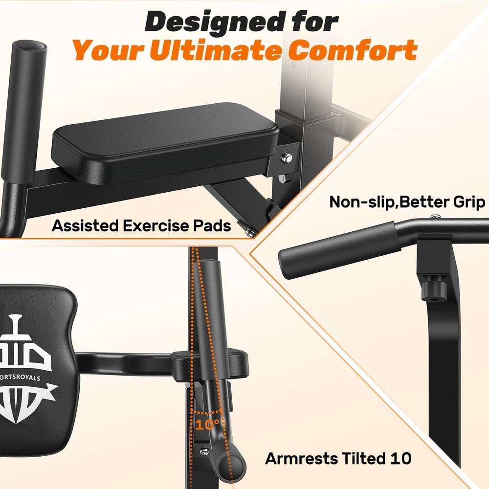 Pull up Bar, Multi-Function Power Tower Dip Station with Upgraded Adjustable ...