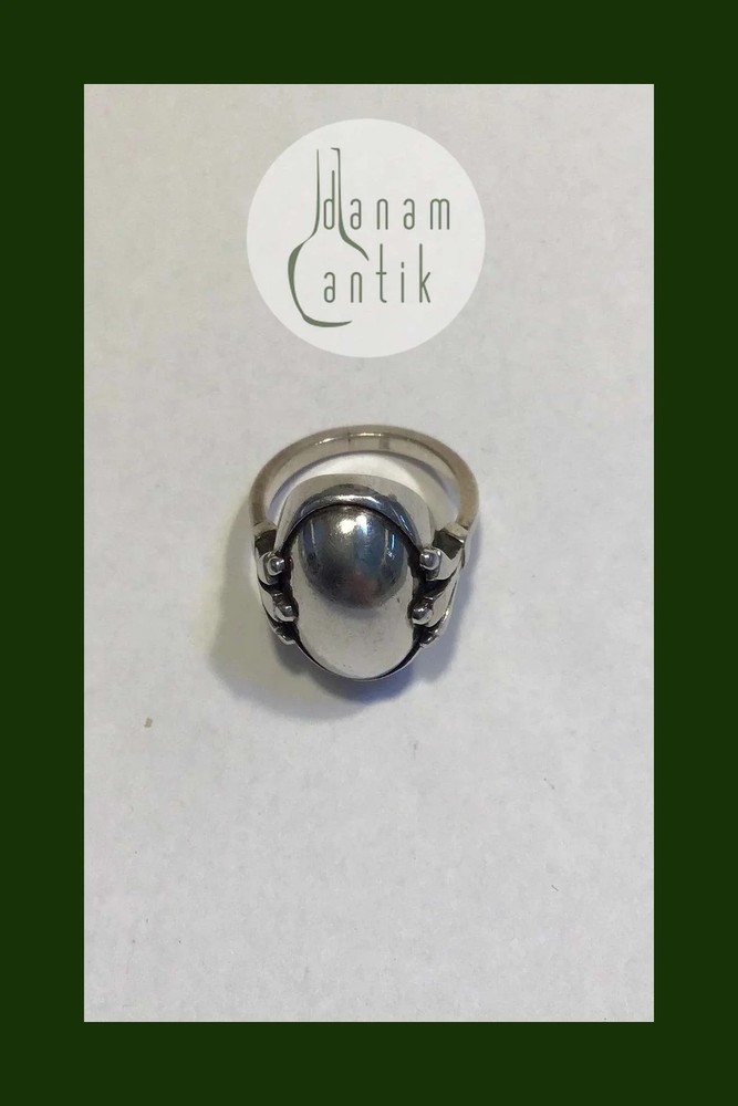 Georg Jensen Sterling Silver Ring No 51 Silver Stone