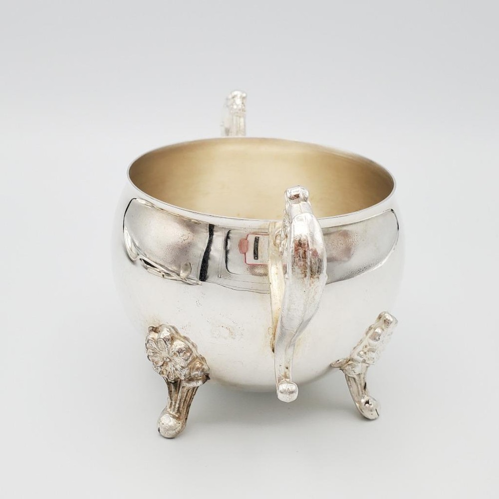 Floral Leonard Silver Plated Sugar Bowl
