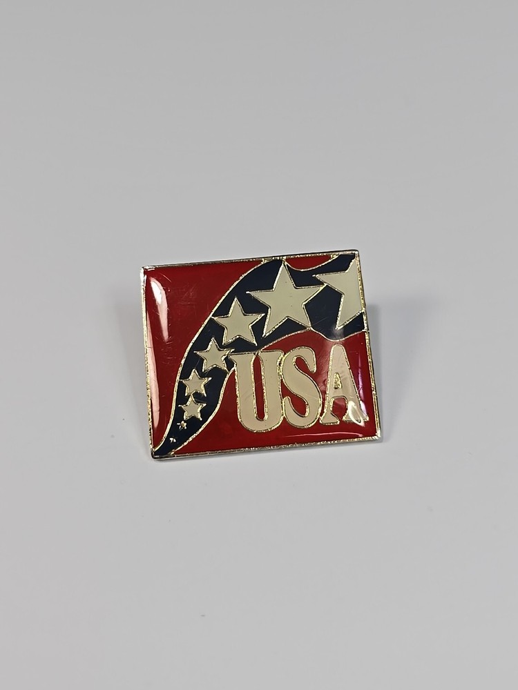 USA Patriotic Lapel Pin Red White & Blue Stars