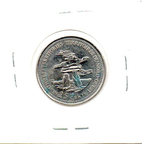 1992 design 2 Canadian 25 Cent Quarter circulated