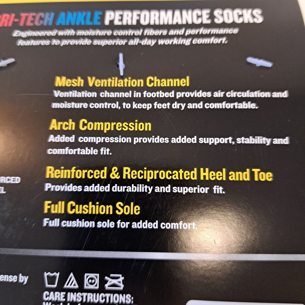 Genuine Dickies Men's Dri-Tech Ankle Socks, 6-Pack Quarter cut Black Grey Work