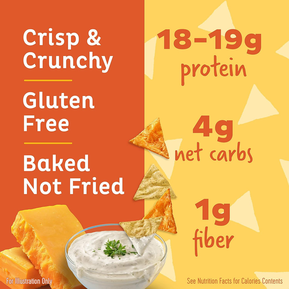 Tortilla Style Protein Chips Bundle, Ranch & Nacho Cheese, Baked, High Protein,