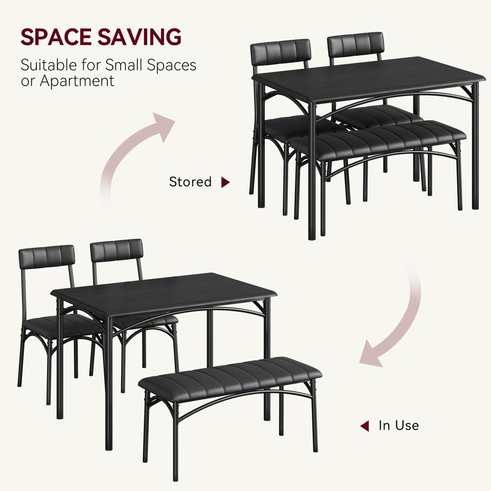 Kitchen Table and Chairs ,Dining Table Set for 4 and with Upholstered Bench Home