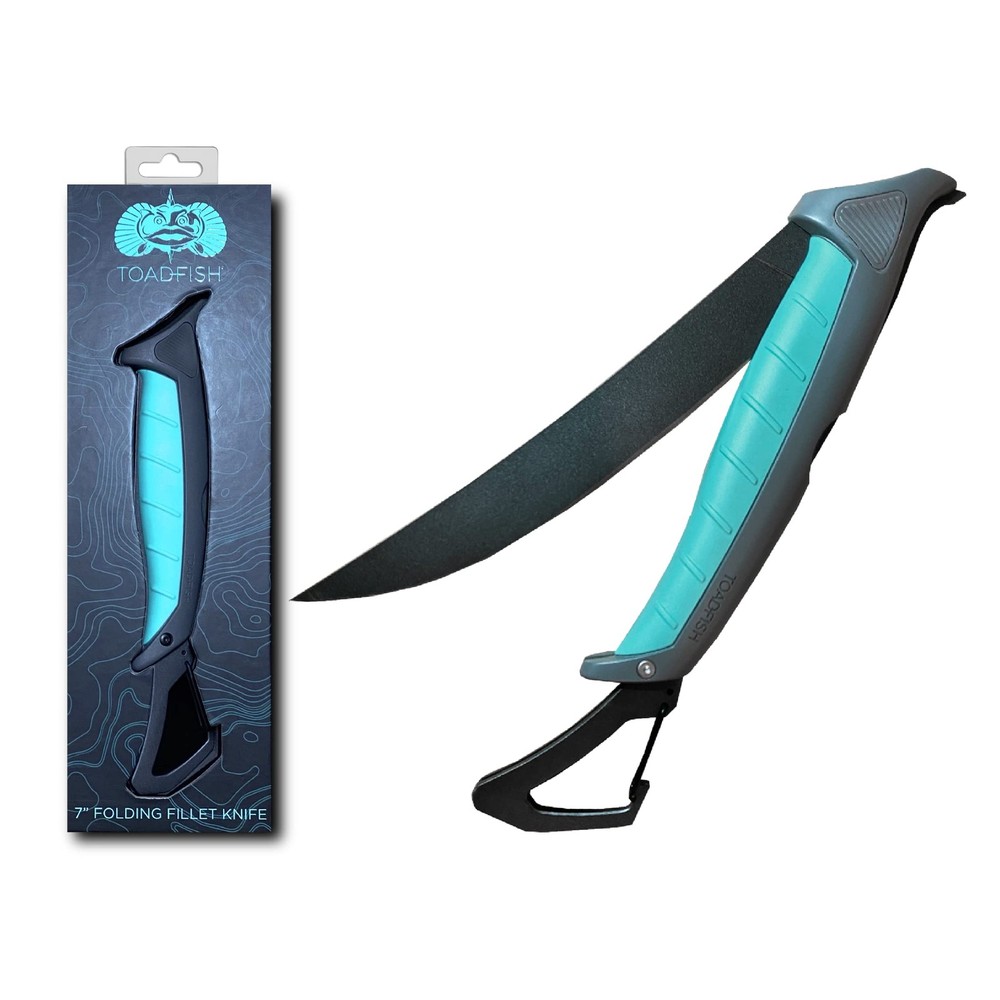 Toadfish Stowaway Folding Fillet Knife w/ Carabiner - 7 inch Razor Sharp