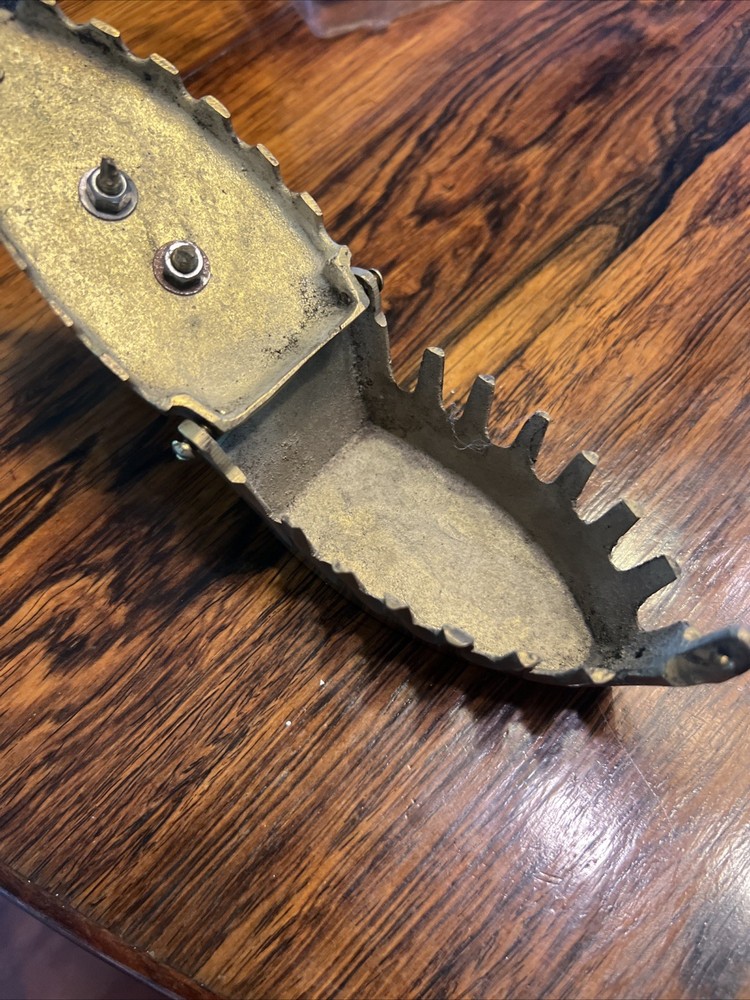 Vintage Brass Charcoal Burning Iron With Wood Handle