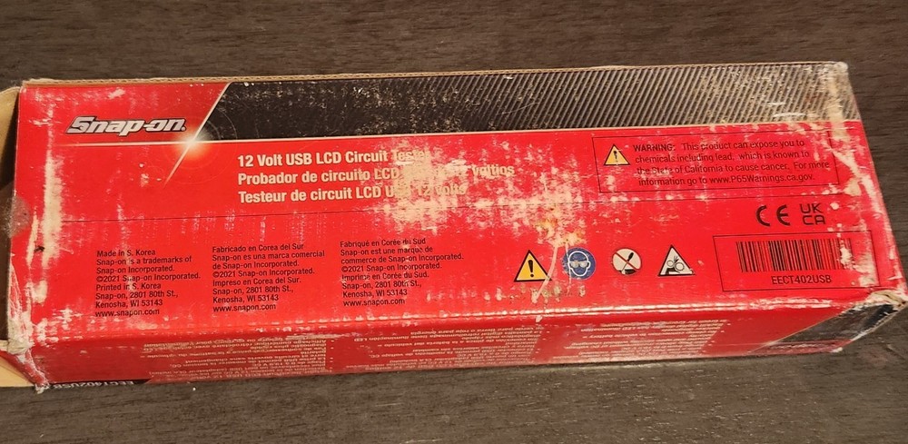 SNAP-ON Clear 12 Volt Digital Display LCD Circuit Tester