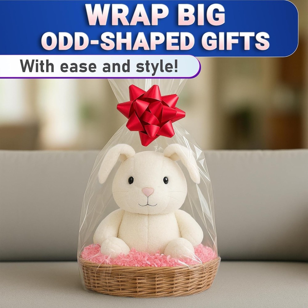 5 Pcs Shrink Wrap Bags Gift Baskets – 32x40 Large Shrink Wrap Wide Application