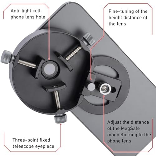 Magnetic Digiscoping Adapter for 2.5" Eyepiece Telescope/Spotting Scope - iPhone