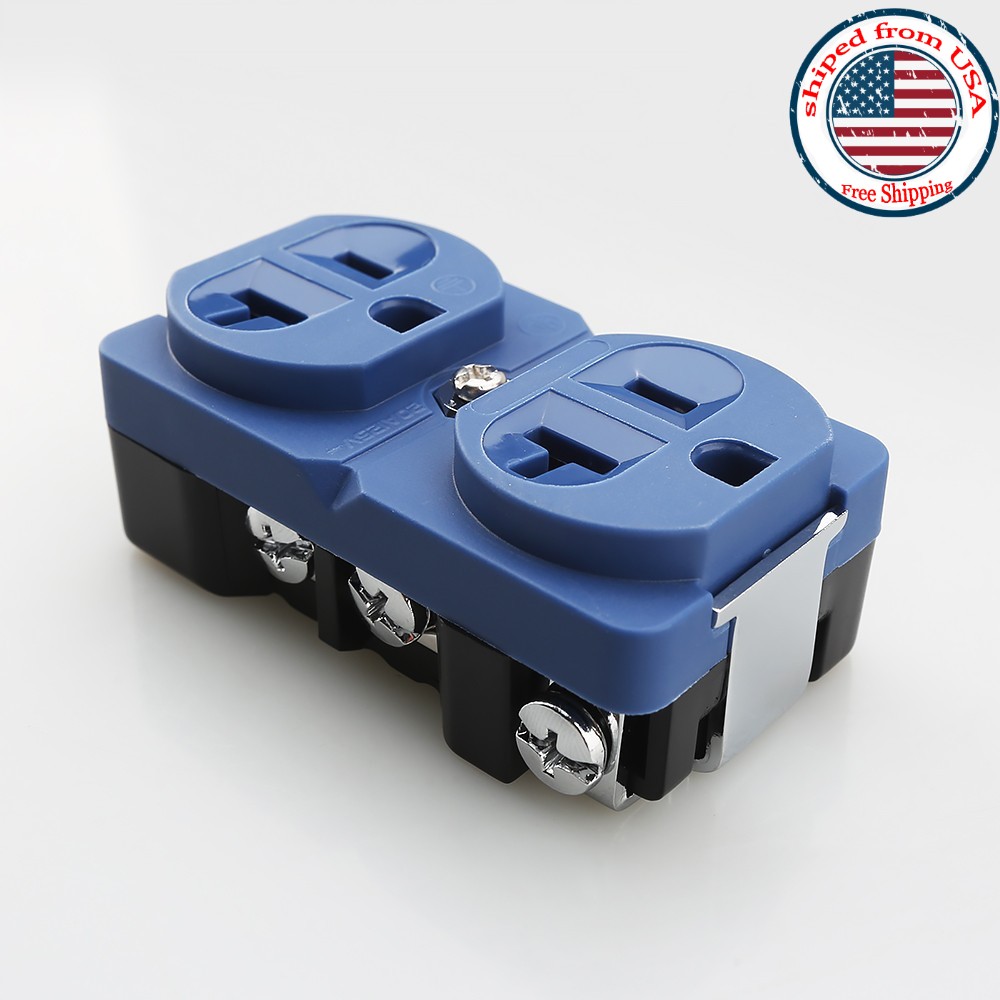 US Duplex Position Receptacles AC Wall Outlet Power Distributor Copper Socket