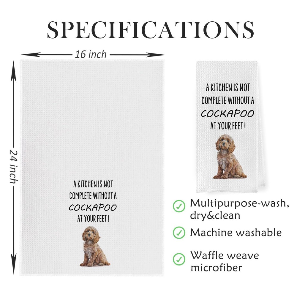 Funny Cockapoo Dish Towels - Cockapoo Decorative Waffle Weave Kitchen Towels ...