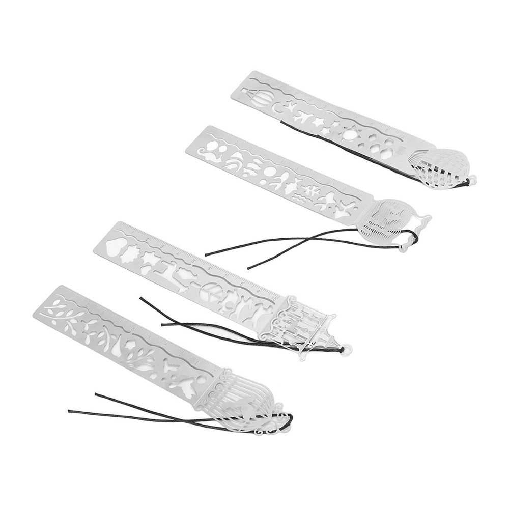 Stencil Ruler Portable Multifunctional 4 Cartoon Pattern Templates Handbook