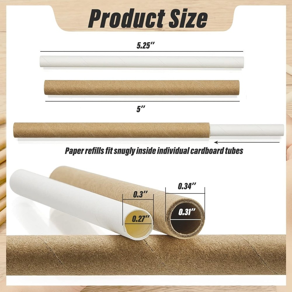 Eco-Friendly 240 Pcs Paper Tubes for Mason Bee Nesting - Removable & Durable