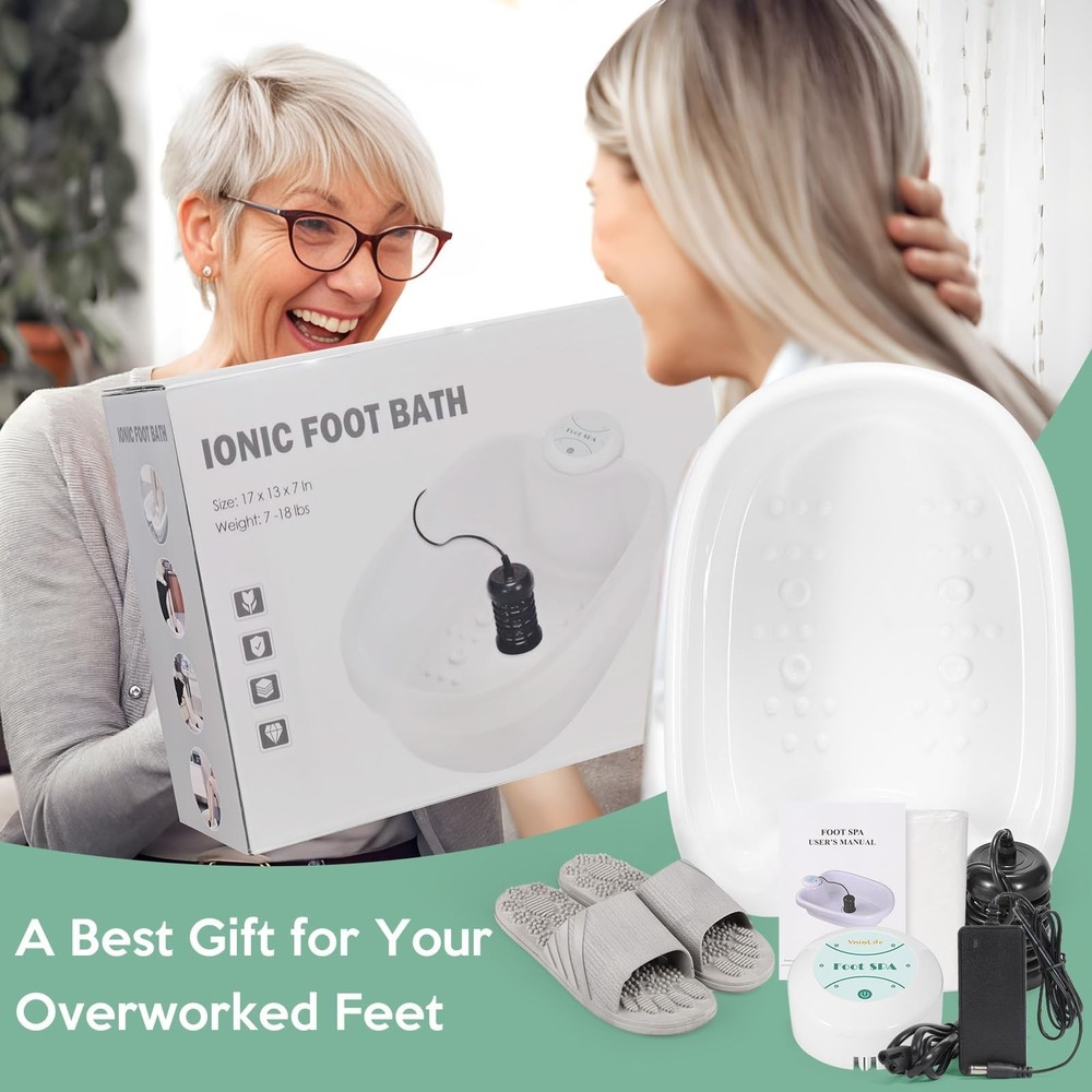 Ionic Foot Bath Detox Machine with Slipper, Portable Ionic Foot Detox Chi Cle...