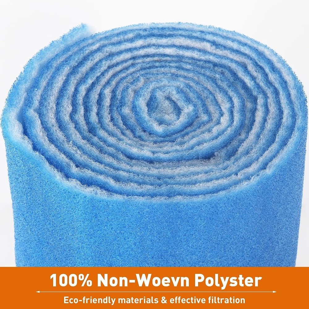 12Ft Non-Clogging Bonded Filter Pad, Optimize Flow for Aquarium Filtration