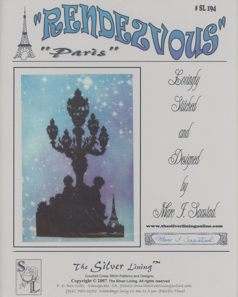 Silver Lining Marc Saastad Rendezvous Paris Counted Cross Stitch Pattern
