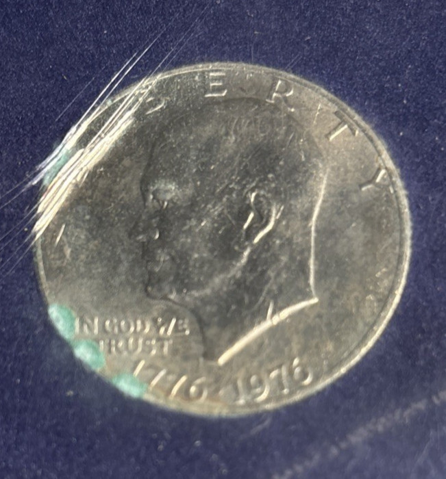 1776 - 1976 Bicentennial Coins Set In USA Map Display Case.