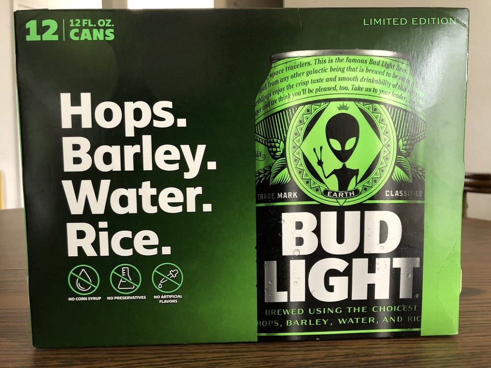 Budweiser Alien Area 51 12 Pack Beer Carton - Empty Box Limited Edition PROP