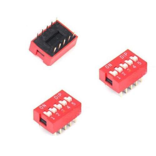 50X Slide Type Switch Module 2.54mm 5-Bit 5 Position Way DIP Red Pitch
