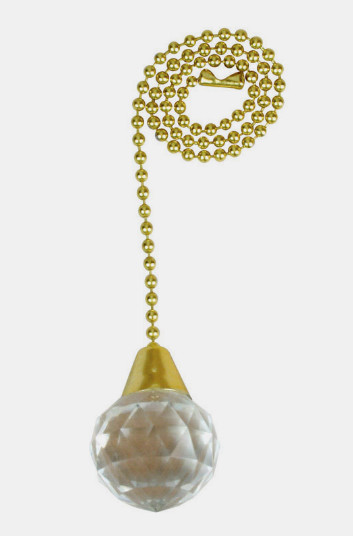 Jandorf PULL CHAIN 12" L Solid Brass w/ Decorative ACRYLIC SPHERE 1 pk 60320 NEW