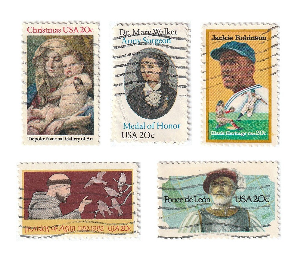 USA Stamp _ 5 Pcs 20 Cent Stamp _ Used Fancy Cancel