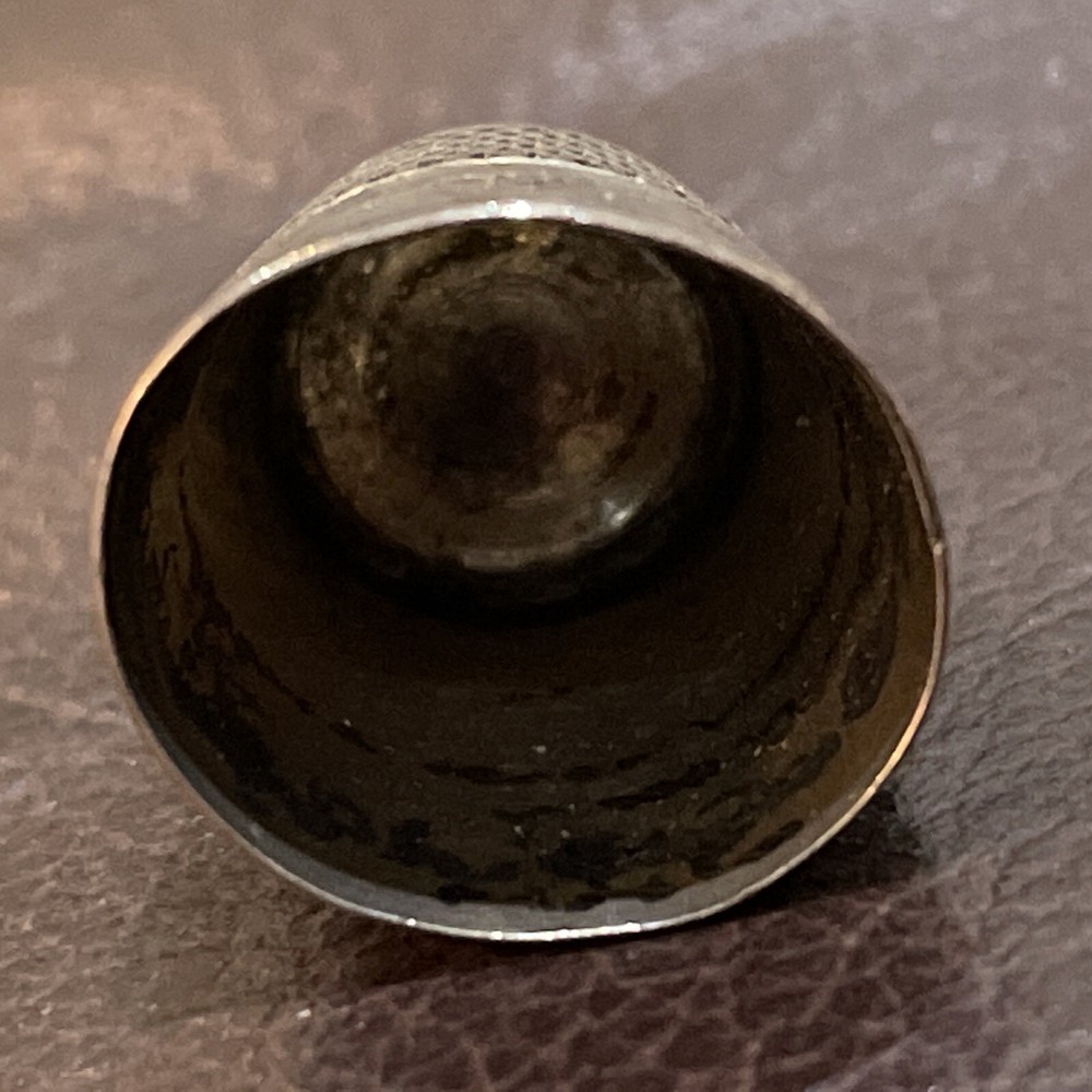 Antique Sterling Silver Thimble “Abstract Flowers” C1880s ?