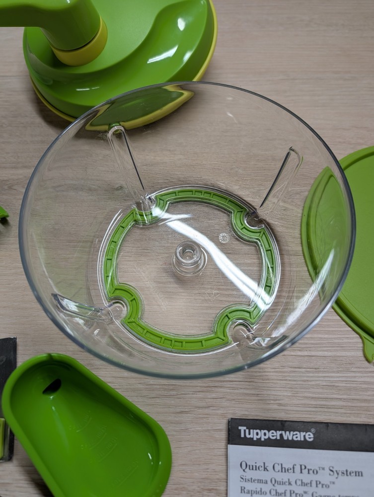 Tupperware Quick Chef Pro System Manual Food Processor Chopper Green