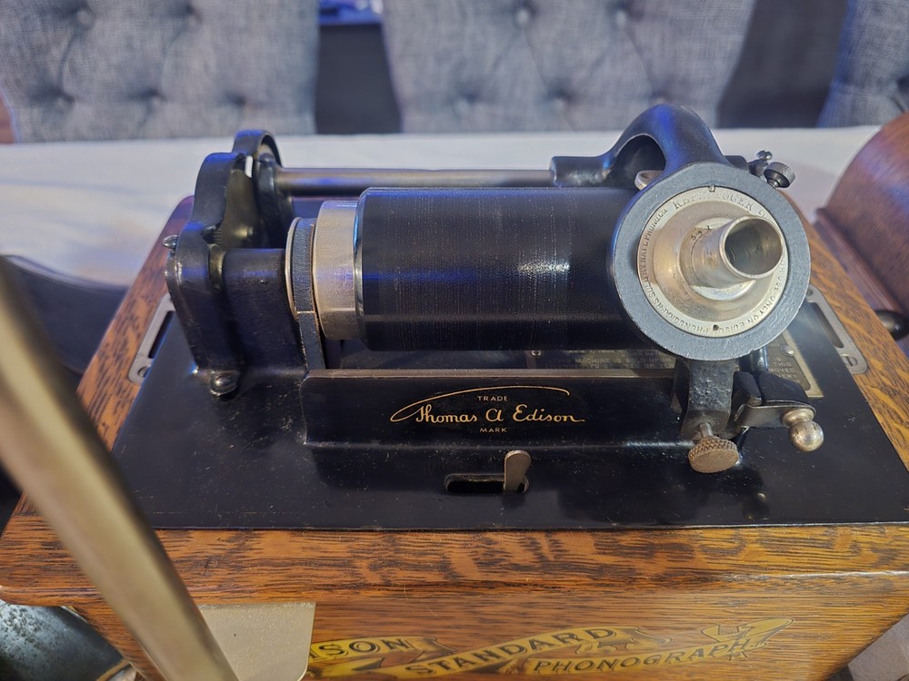 Edison Standard Phonograph w/ Horn + Extras