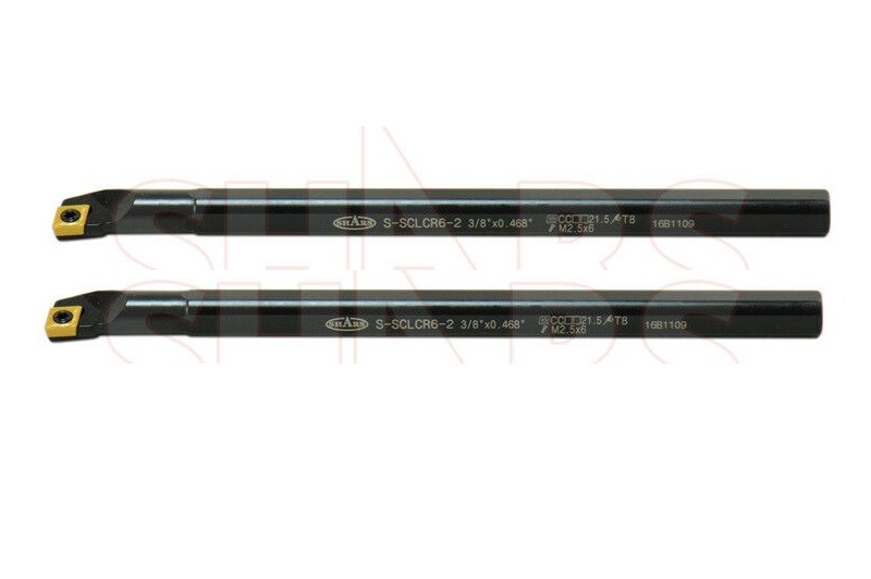 SHARS 2PCS 3/8 SCLCR INDEXABLE BORING BAR HOLDER + CCMT INSERT + CERTIFICATE !]
