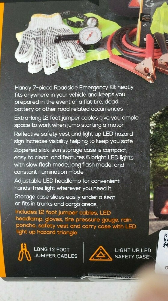 Smartgear Emergency Kit 7 piece Roadside STG-6670-KB